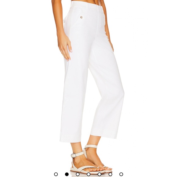 Spanx Twill Crop Wide Leg High Rise Pants White Small - Picture 3 of 10